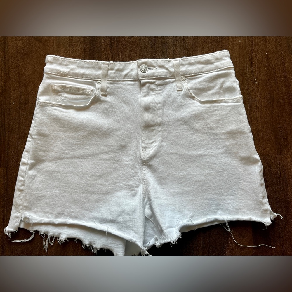 Paige Dani cutoff shorts in white